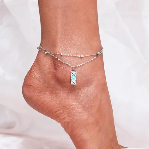 Vista 86 de CHIC & ARTSY Tobilleras de plata de ley S925 para mujer, pulsera de tobillo ajustable multicapa para playa, joyería de verano para mujer, de 10 a 11