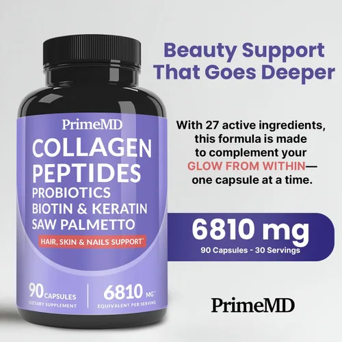 Vista 2 de Vitaminas 27 en 1 para la piel y las uñas (6810 mg) con biotina 10000mcg – Suplementos de colágeno para hombres y mujeres – Suplementos de queratina