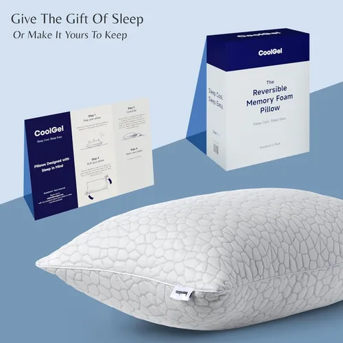 Vista 6 de Cool Gel Almohada refrescante para personas que duermen con calor, almohadas de espuma viscoelástica trituradas de tamaño estándar para dormir