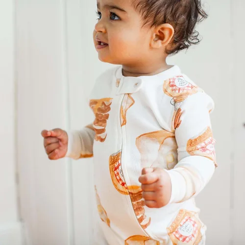 Vista 248 de Burt's Bees Baby - Pijama de una pieza para bebé, mameluco para dormir y jugar, algodón 100% orgánico, cremallera frontal