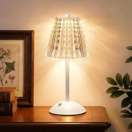 Vista 11 de Nusogon Lámpara de Mesa Táctil Inalámbrica, Lámpara de Escritorio Pequeña LED Recargable, 3 Colores Regulables Operada con Batería, Lámpara