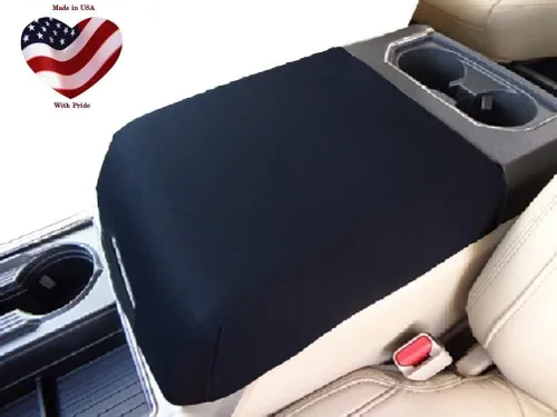 Vista 2 de Car Console Covers Plus Funda de neopreno para consola de reposabrazos central fabricada en Estados Unidos, diseñada para Ford Raptor 2017-2020