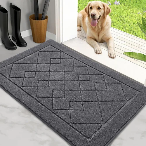 Vista 11 de REFETONE Dirt Trapper Tapete para Puerta de 20" x 32", Tapete Lavable para Interiores con Respaldo de Goma Antideslizante, Resistente a la Suciedad