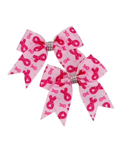 Vista 6 de Pinzas para el cabello con cinta de concientización rosa para el cáncer de mama, lazo rosa BCA02 (C1)