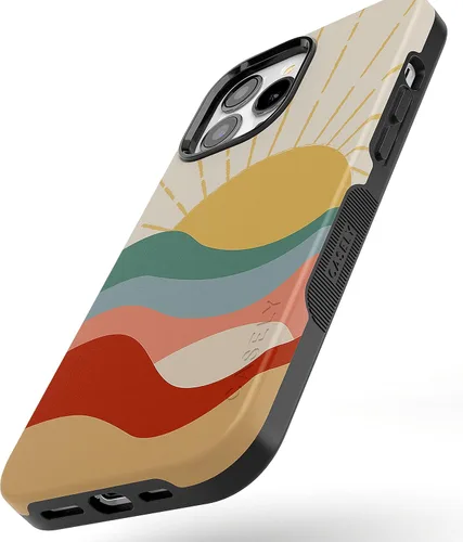 Vista 6 de Casely Funda para iPhone 13 Pro Max Here Comes The Sun Colorblock Sunset Compatible con MagSafe Diseño protector audaz