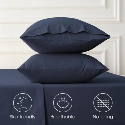 Vista 6 de HYPREST Juego de sábanas de bolsillo extra profundo tamaño King, se ajusta a colchones de 18"-24" de profundidad - Juego de sábanas de algodón 100%