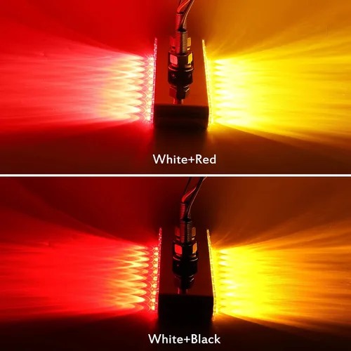 Vista 3 de Partsam Par de barras de luz de doble cara para camión semi remolque de 9-1/4" L, rojo/ámbar LED, barra de luz dual con función de marcador y señal