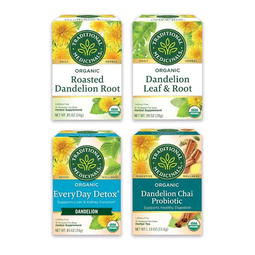 Vista 11 de Traditional Medicinals Té, hoja y raíz de diente de león orgánico, apoya la función renal y la digestión saludable, 48 bolsas de té (paquete de 3)