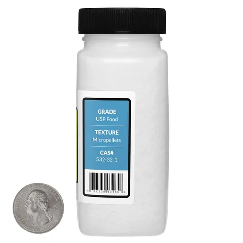 Vista 2 de Benzoato de sodio [NaC7H5O2] 99,9% USP Grado Alimenticio Micropellets 8 Oz en 4 Botellas