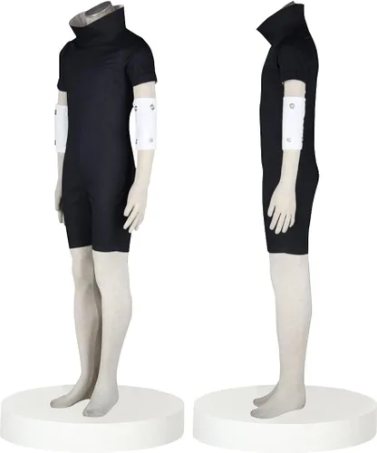 Vista 5 de HHHCOS Leaf Village ninja Shippuden Uchiha Sasuke - Disfraz de cosplay negro de una pieza para Halloween