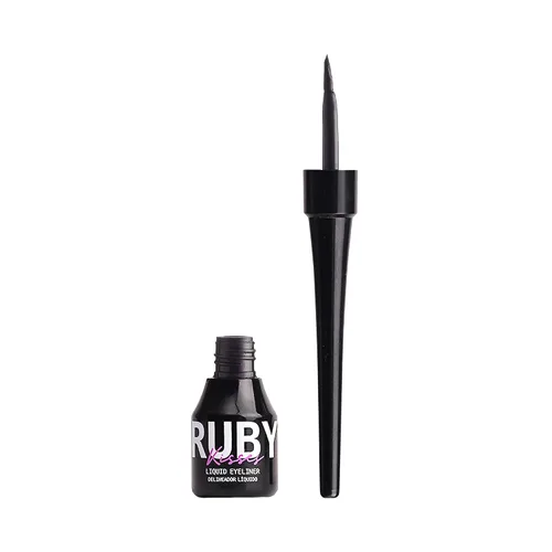 Vista 10 de Ruby Kisses Delineador de ojos líquido clásico, maquillaje de ojos de larga duración a prueba de manchas con aplicador de punta de fieltro