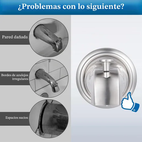 Vista 3 de Enhon - Anillo de cubierta de metal para bañera con junta de espuma, níquel cepillado