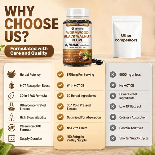 Vista 6 de 20-in-1 Wormwood Black Walnut Clove Parasite Cleanse