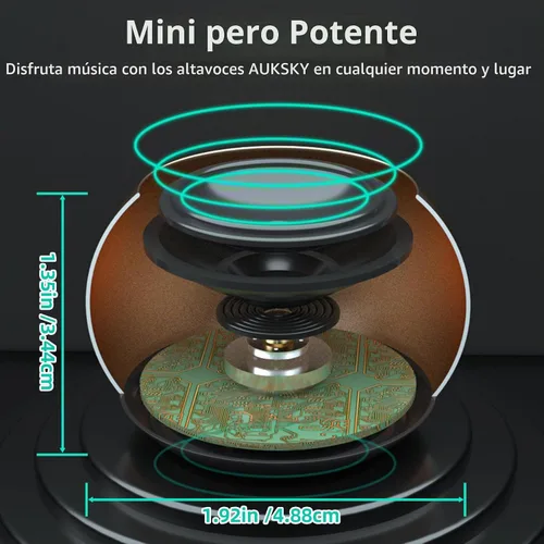 Vista 2 de Paquete de 2 mini altavoces portátiles, altavoces pequeños Bluetooth, micro altavoz inalámbrico para teléfono/PC/tableta, batería recargable