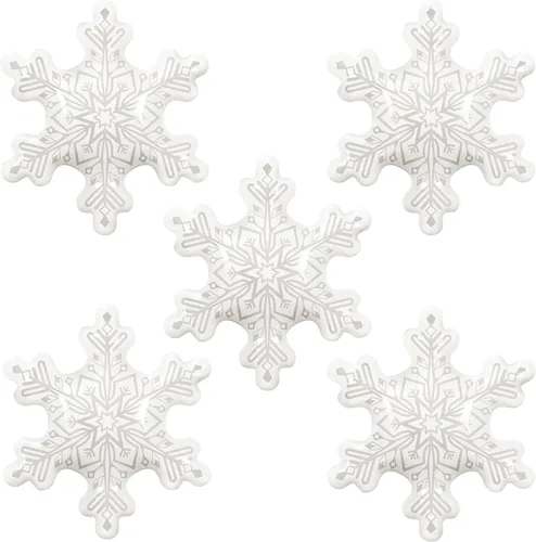 Vista 8 de 5 piezas globos transparentes de copo de nieve de 36 pulgadas, globos de lámina Mylar transparentes de copo de nieve navideños para decoraciones