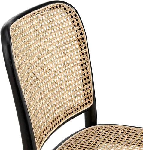 Vista 7 de Modway Winona Elm - Asiento de ratán de caña de madera, silla auxiliar de comedor, color negro