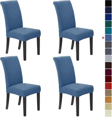 Vista 68 de Juego de 2 fundas para sillas de comedor, fundas elásticas para sillas de comedor, fundas para sillas de cocina de jacquard texturizadas, decoración