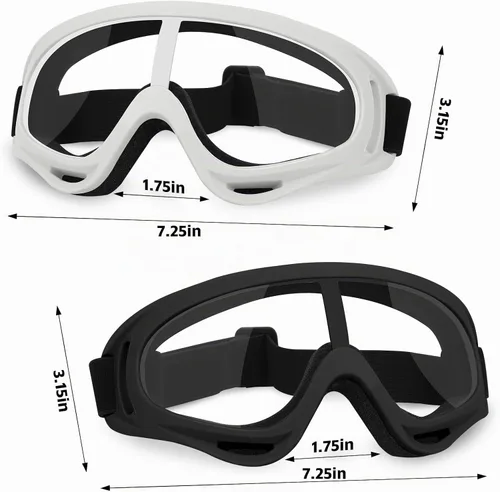 Vista 2 de YSCare Gafas Protectoras, Gafas de Seguridad, Lentes Compatibles con Pistolas Nerf para Batalla de Juego Paquete de 2 gafas - Blanco y negro