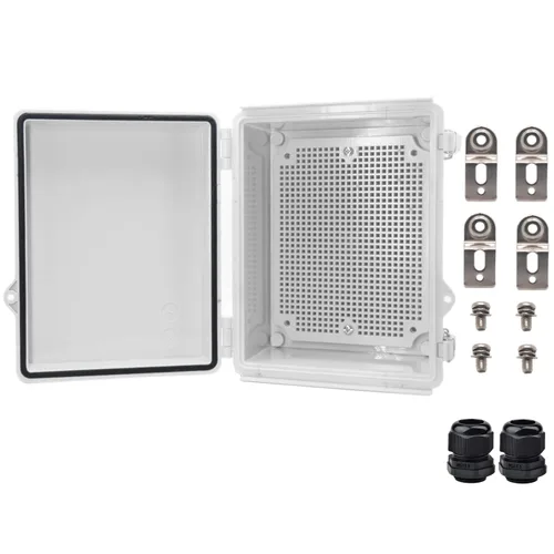 Vista 27 de Caja Eléctrica Impermeable para Exteriores Caja de Conexiones Resistente a la Intemperie IP67 Carcasa de Plástico ABS Caja de Proyecto para Gris