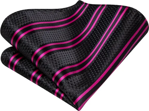 Vista 120 de Hi-Tie Corbata clásica de cachemira para hombre con pañuelo y gemelos a cuadros