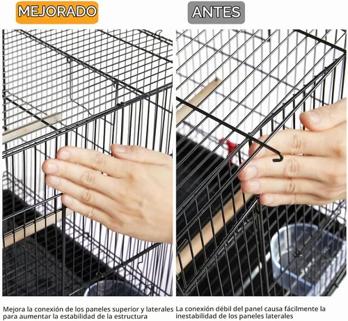 Vista 6 de Yaheetech Paquete de 2 jaulas rectangulares apilables para pájaros