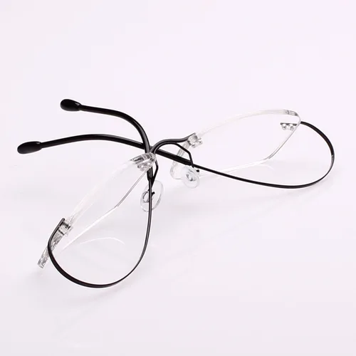 Vista 4 de Agstum Marco flexible sin marco de titanio sin bisagras, lentes ópticos transparentes