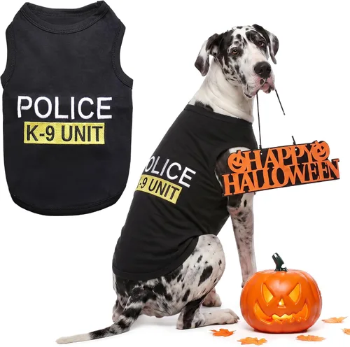 Vista 9 de Camiseta para Perro Parisian Pet - Camiseta Bordada FBI - 100% Algodón, Ropa Transpirable para Perros - Chaleco para Mascotas Sin Mangas - Camisas