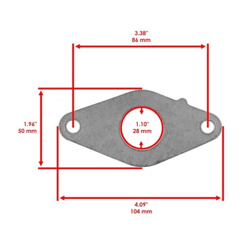 Vista 2 de Caltric Junta colector de admisión compatible con motores Kawasaki FD620D 11061-2106 0.866 in diámetro