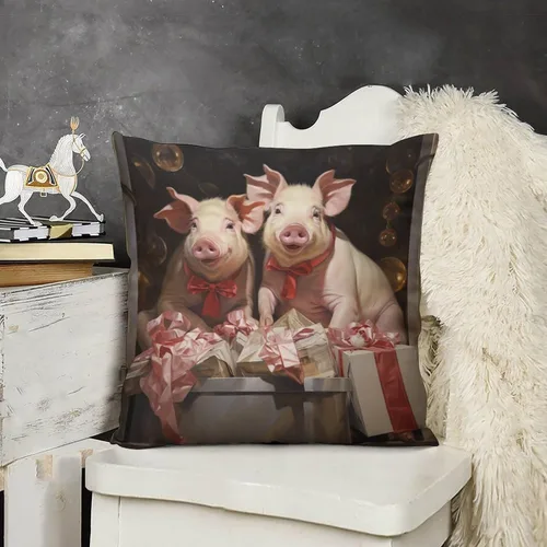 Vista 11 de Almohadas decorativas para cama, diseño de perro de Papá Noel con luces de Navidad, fundas de almohada para sofá para amantes de los perros, funda