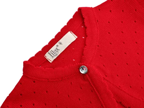 Vista 4 de Lilax Bolero de manga larga de punto con cierre de botón para bebé niña