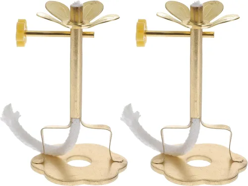 Vista 10 de DECHOUS 2 piezas de lámpara de aceite Soporte de mecha Estante de mecha Temple Pray Oil Candle Mechas Buddha Oil Lamp Parts Accesorios, pequeño
