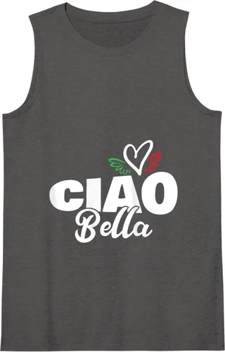 Vista 4 de Ciao Bella - Hermoso corazón italiano Italia - saludo Hello Tank Top Negro