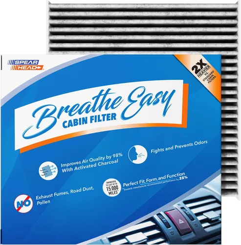 Vista 75 de Spearhead Odor Defense Breathe Easy - Filtro de cabina para AC y calentador Compatible con Chrysler 200 2015-17, Cherokee 2014-18 como OEM Hasta