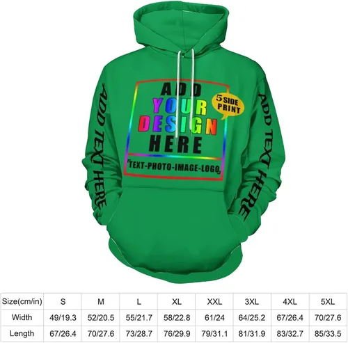 Vista 3 de Sudaderas de moda personalizadas de tamaño matrimonial, añade tu propio patrón de texto y diseño personalizado con capucha
