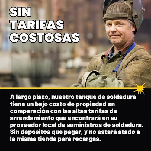 Vista 7 de PrimeWeld Botella de 75% argón 25% CO2 80CF DOT 3AA Válvula CGA 580 de EE. UU. La mejor mezcla de gas para soldadura MIG Cilindros completos