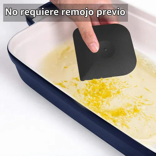 Vista 4 de Juego de herramientas de raspado de ollas de plástico para cocina, 3 piezas de esponja de nylon de plástico para limpieza de sartenes de hierro Negro