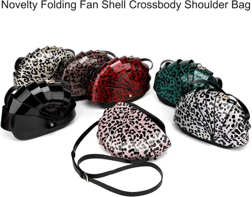 Vista 7 de Bolso bandolera de cuero sintético para mujer, diseño único y plegable