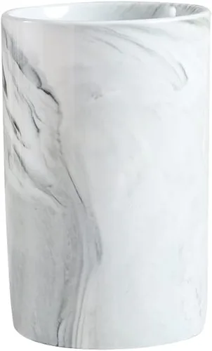 Vista 8 de Taza de cerámica de mármol, soporte para cepillos de dientes creativo, taza para beber simple (azul)