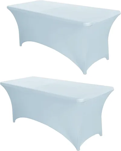 Vista 59 de PTC21B - Juego de 6 manteles elásticos de 6 pies, color negro, rectangular, ajustable, lavable, de elastano, para fiestas, bodas, cócteles