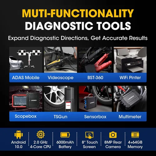 Vista 8 de Launch X431 Pros Elite 2024 Herramienta de escaneo bidireccional, más de 37 servicios, codificación ECU, diagnóstico de sistema completo todo