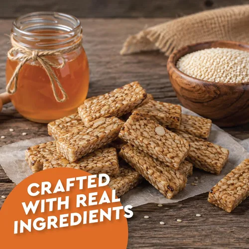 Vista 7 de Barras de caramelo crujientes de semillas de sésamo con miel, bolsa de 1