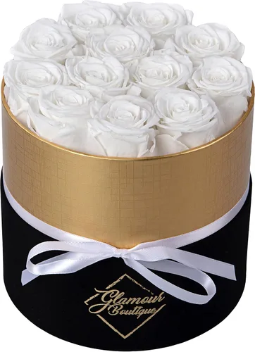 Vista 18 de GLAMOUR BOUTIQUE Rosas eternas preservadas en una caja, flores para siempre, rosa para siempre en una caja para esposa o ella, regalo de flores Azul