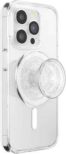 Vista 24 de PopSockets Agarre para teléfono con soporte expandible, agarre adhesivo, color blanco fresco Sujeción segura y cómoda, anticaída, soporte, flor