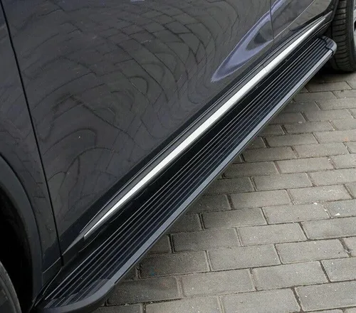 Vista 2 de Estribos aptos para Audi Q8 2019 2020 pedales laterales barras de aluminio negro