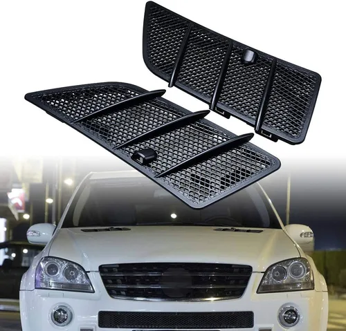Vista 8 de Par de cubiertas de rejilla de ventilación de aire compatible con Mercedes Benz 2008 2009 2010 2011 W164 GL ML Clase 350 450 negro mate