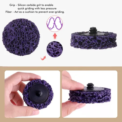 Vista 6 de 11 piezas de discos de tira de cambio rápido de 2" fáciles para amoladora angular, accesorios para tiras de pintura, rueda de eliminación de óxido