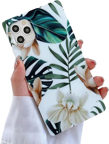 Vista 42 de Elegante funda con patrón de perlas compatible con iPhone, de borde rectangular, delgada, suave, de silicona de poliuretano termoplástico (TPU)