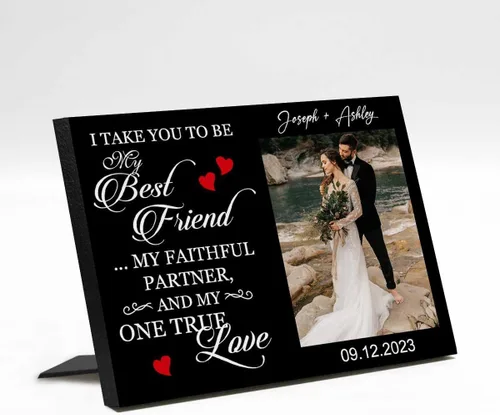 Vista 9 de Marco de fotos de boda personalizado con nombre de foto, regalos de boda personalizados para parejas, marco de fotos de boda personalizado, regalo