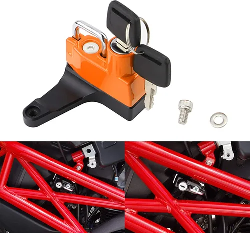Vista 7 de GUAIMI Bloqueo de casco de motocicleta Cerradura de seguridad antirrobo para Ducati Monster 696/796 todos los años Montser 1100 2009-2010