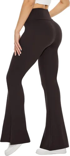 Vista 42 de TNNZEET Leggings acampanados negros para mujer, pantalones de yoga cruzados con bolsillos, corte de bota, leggings acampanados